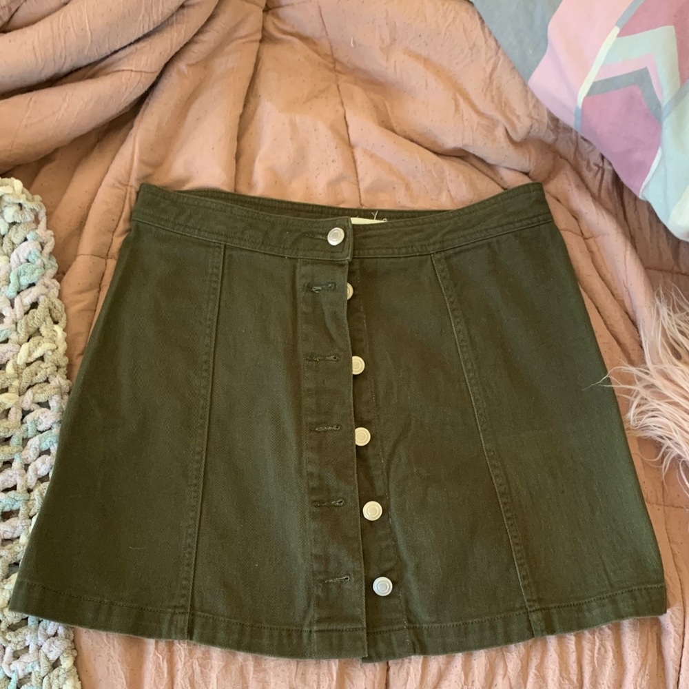 Button Down Denim Skirt